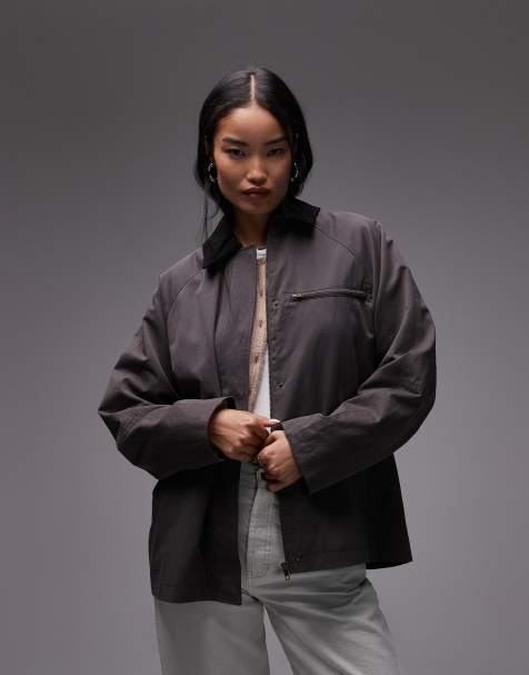 NIA Galilea relaxed worker jacket in brown