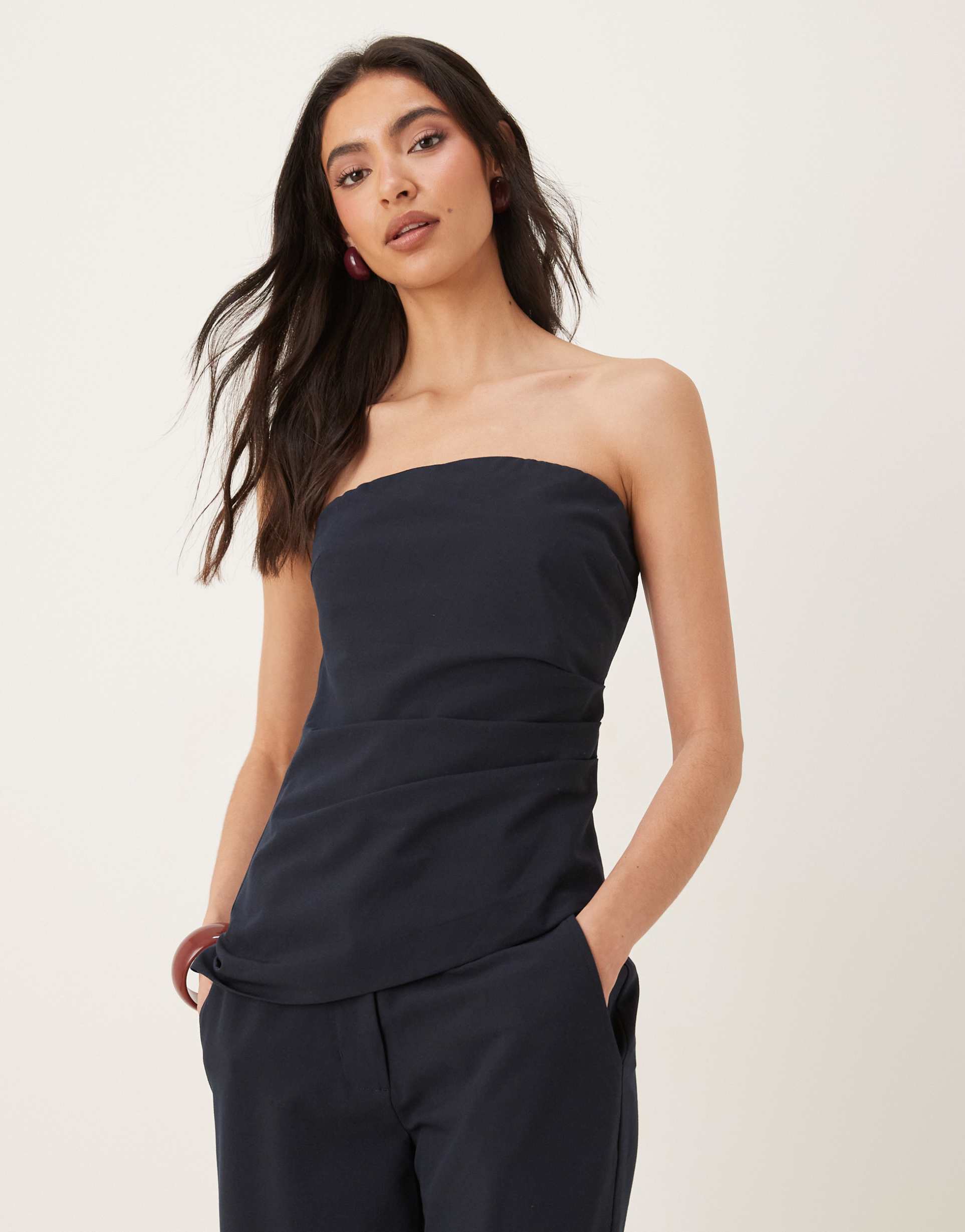 nia grand bandeau top in navy - part of a set