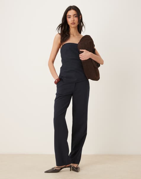 NIA Hillhurst co-ord tailored trouser in navy - view 1