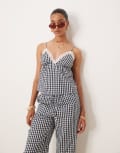[Nia] Nia Kendra gingham cami top in navy S NAVY