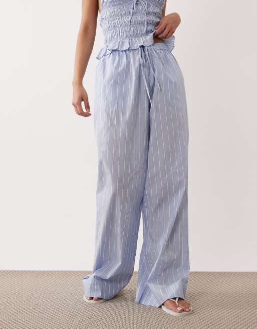 NIA Khonny wide leg trouser in blue stripe, 3 of 5