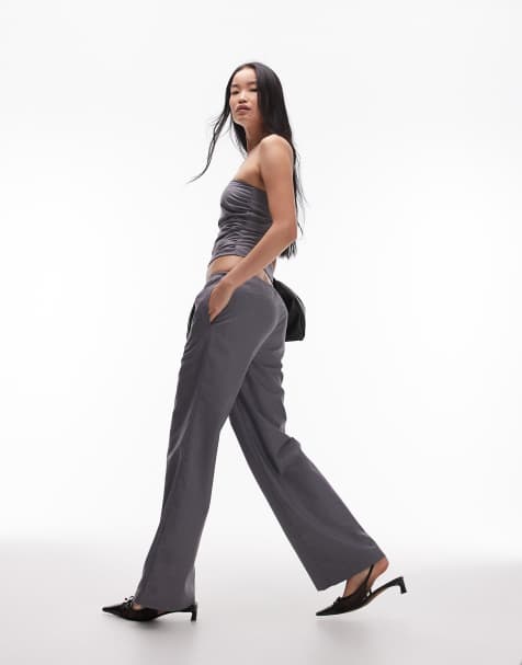 Nia loose fit tailored trouser co-ord in grey - view 1