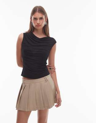 Nia Marge Short Sleeve Top In Black