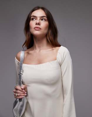 NIA MOIRA STRUCTURED OFF-SHOULDER LONG SLEEVE MINI DRESS 