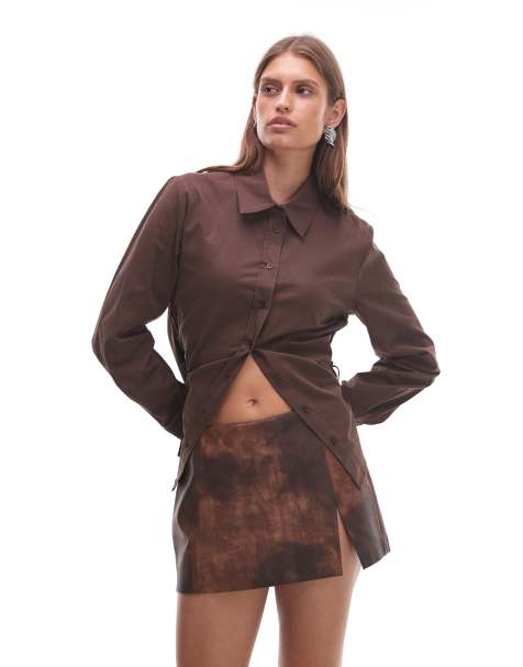 NIA Moon animal print skort in saddle - view 1