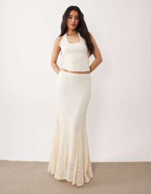 Nia Normandie Lace Maxi Skirt In White