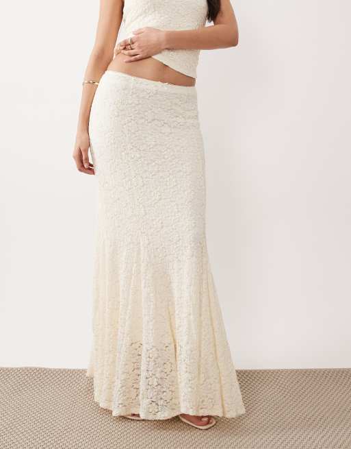 NIA Normandie lace maxi skirt in ivory, 2 of 5