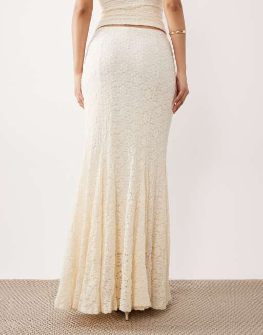 NIA Normandie lace maxi skirt in ivory, 4 of 5