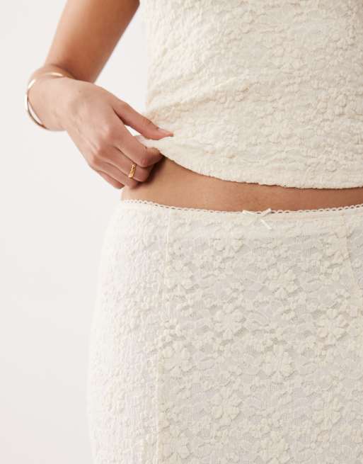 NIA Normandie lace maxi skirt in ivory, 5 of 5