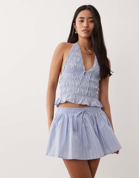 NIA Parker co-ord skort in blue stripe