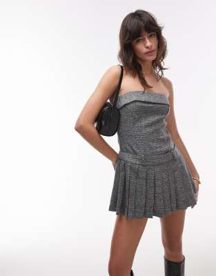 NIA ROSE PLEATED BANDEAU MINI DRESS 