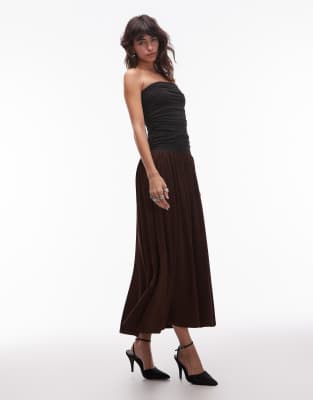 Nia Santal Bandeau Dress In Brown