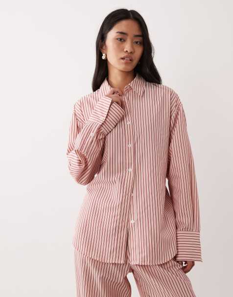 NIA Serrano long sleeve shirt in red stripe (part of a set) - view 1