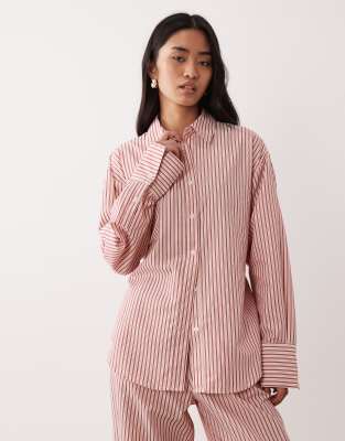 Nia Serrano Co-ord Long Sleeve Shirt In Red