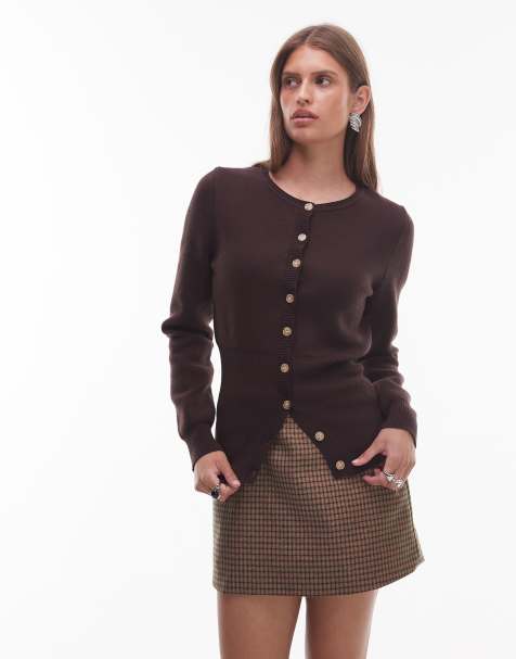 NIA Sophia button up cardigan in espresso - view 1