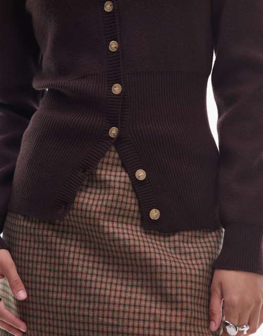 NIA Sophia button up cardigan in espresso, 3 of 4