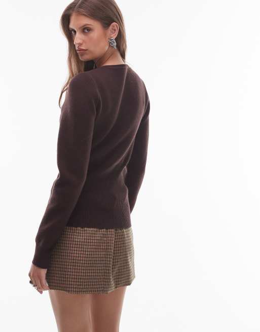 NIA Sophia button up cardigan in espresso, 4 of 4