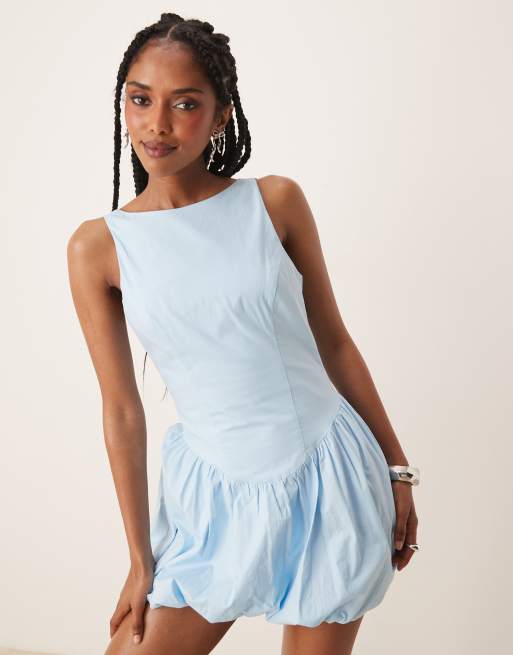 knee length dresses for ladies Mini Dress with Bubble Hem and Spaghetti Straps – Krush Kandy main image 1