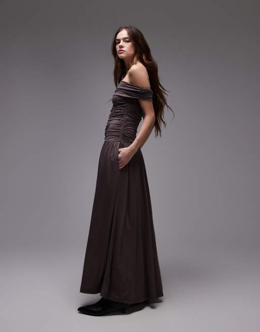 Nia tammy slinky bandeau midaxi dress in sable