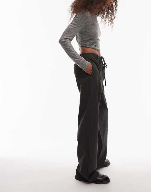 NIA Thalia pinstripe relaxed trouser in charcoal , 3 of 5