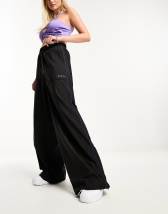 Edikted low rise wide leg parachute pants in navy