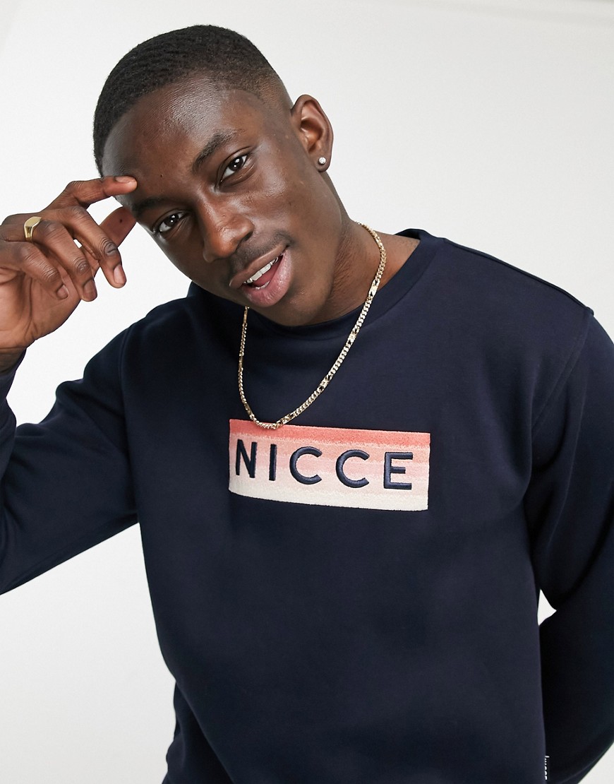 Nicce alto embroidered sweatshirt in navy