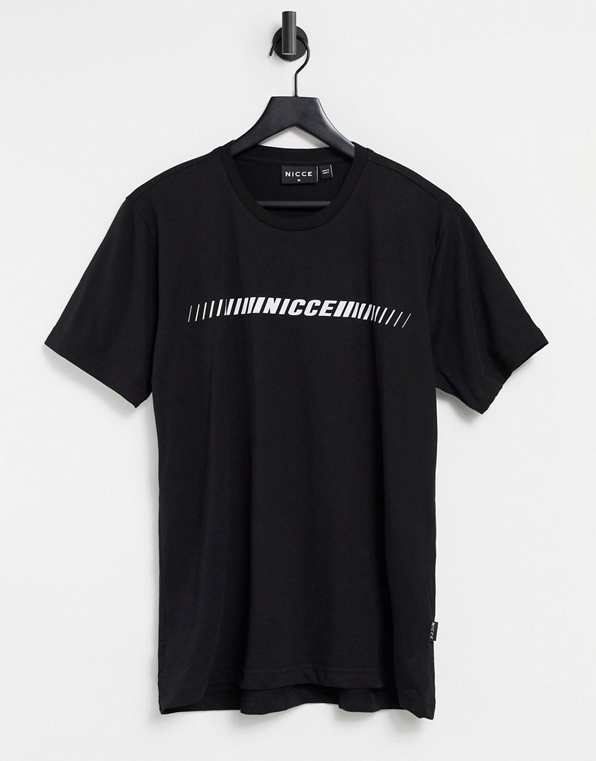 Nicce - Arrio - T-shirt met print op de borst in zwart