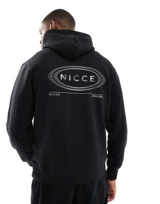 back print logo hoodie in black