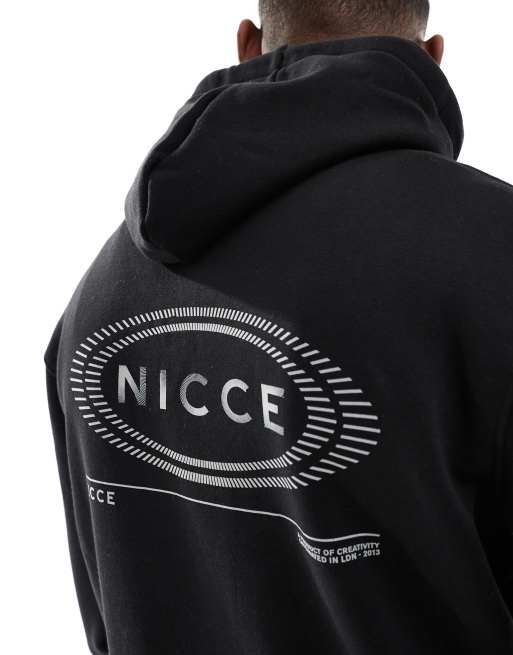 Nicce back print logo hoodie in black