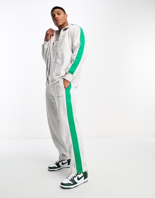 Green joggers discount with white stripe