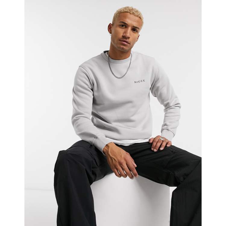 Nicce chest logo sweatshirt in gray ASOS