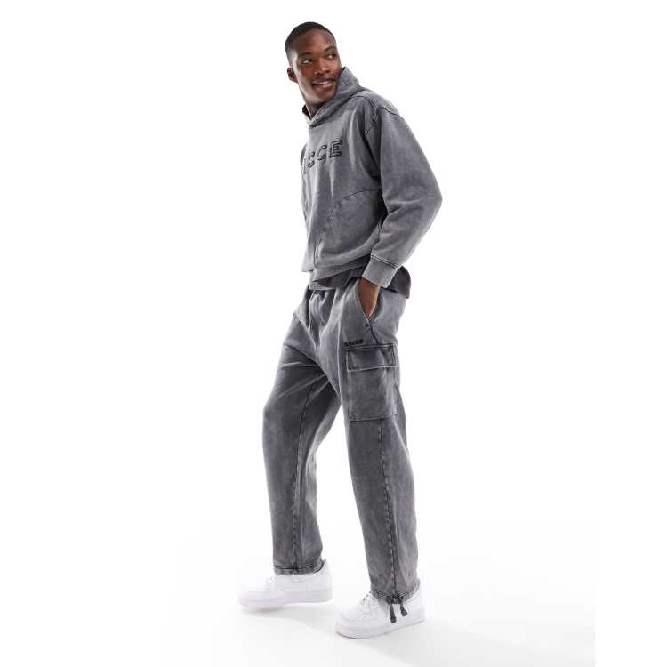 Nicce co-ord washed cargo jogger in grey ASOS