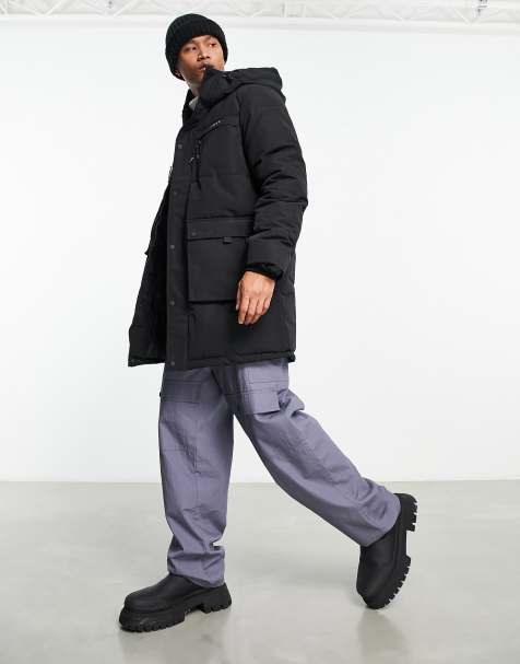 Parka Homme Tokyo Laundry – Taille M, Couleur écru, Capuche, Rembourrée, Occasion Très Bon état