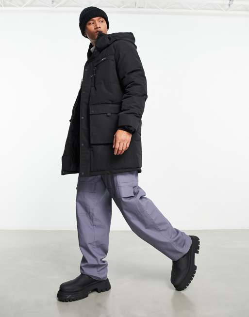 Nicce Colony Wattierter Parka in Schwarz ClassicfuncenterShops