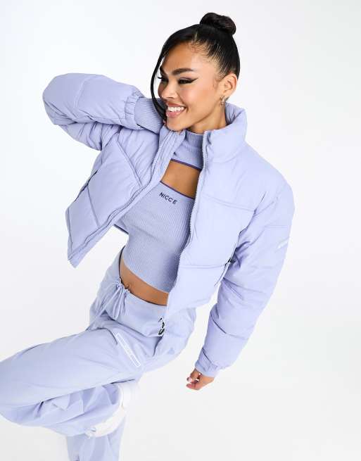 Light blue 2025 cropped puffer jacket