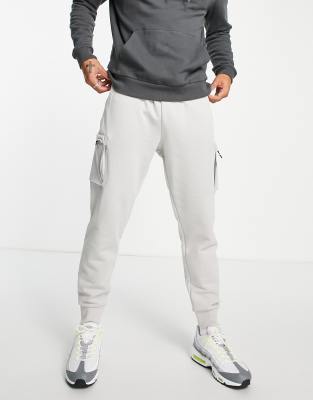 Nicce Element Cuffed Cargo Sweatpants In Gray-grey | ModeSens