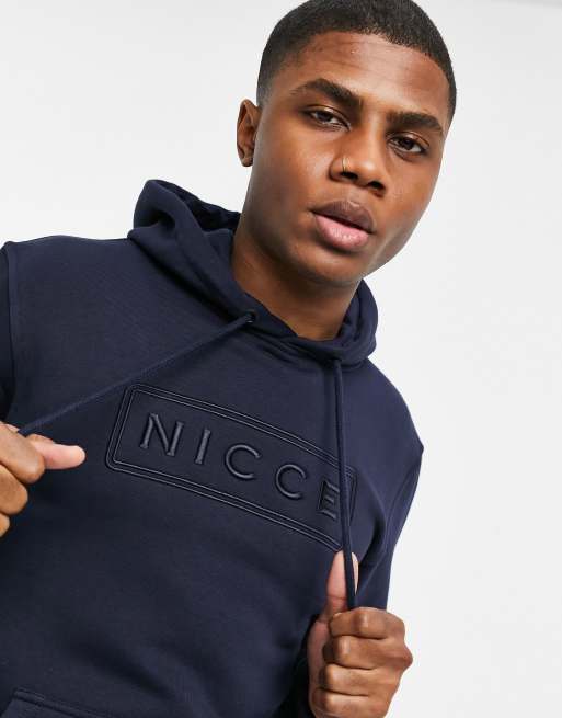 Nicce embroidered logo hoodie in navy ASOS