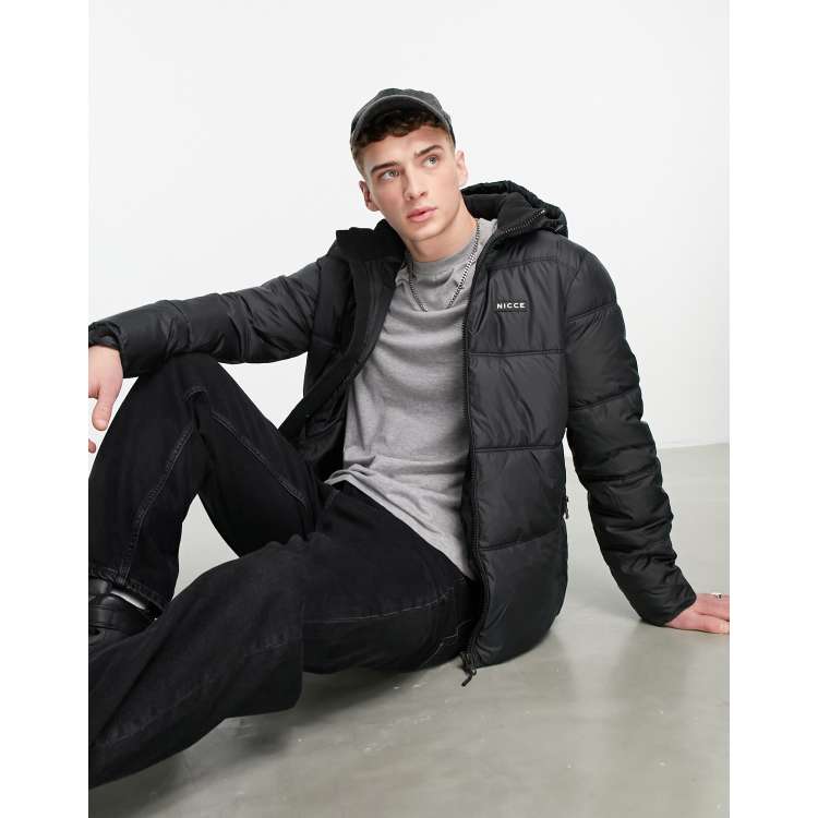 Nicce expo padded jacket in black ASOS