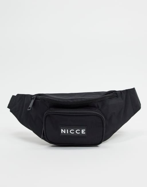 Nicce fanny pack with front rubber logo in black