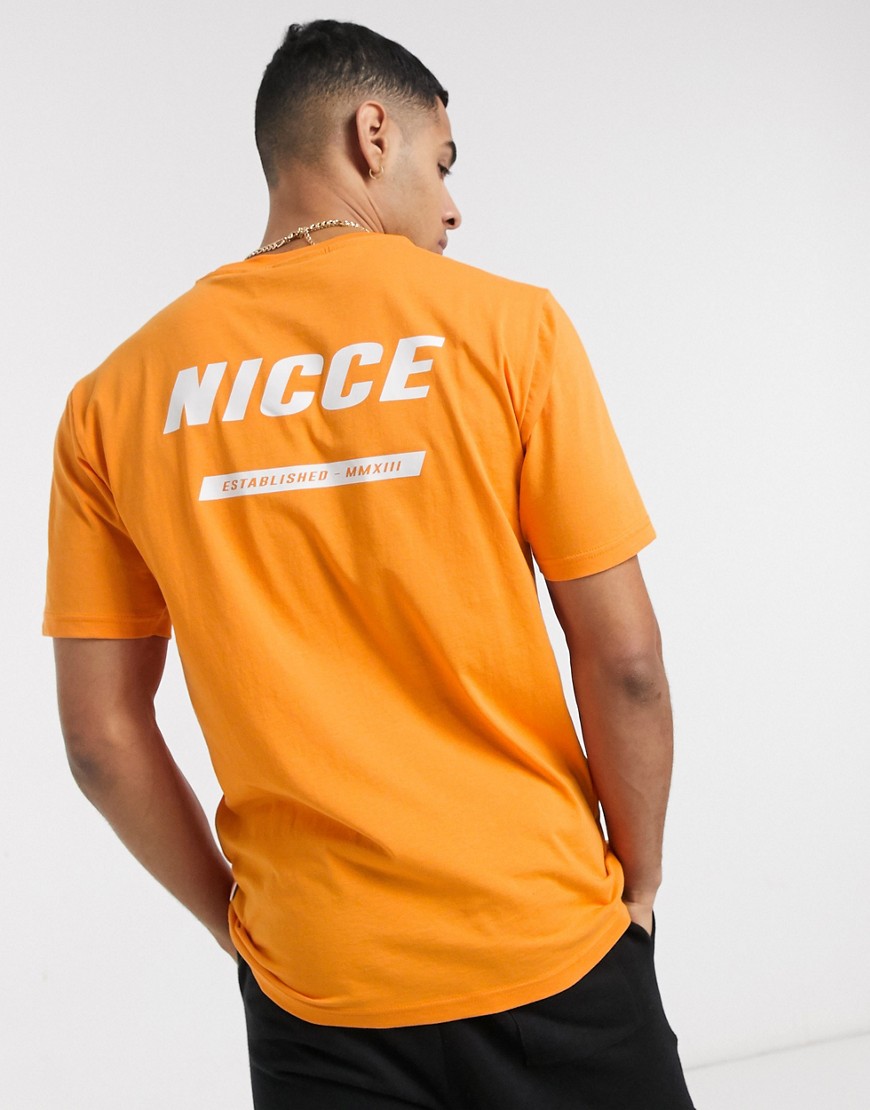 Nicce - Fleet - T-shirt met logoprint op de achterkant in oranje