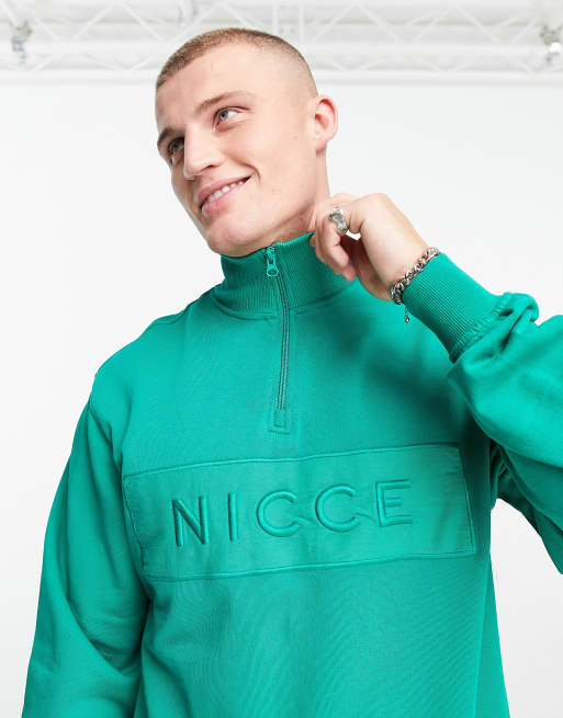 Nicce - Hegira - Sweat à col zippé - Vert bouteille