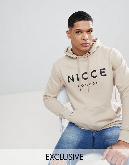 Nicce hoodie in beige with large logo exclusive to ASOS | ASOS