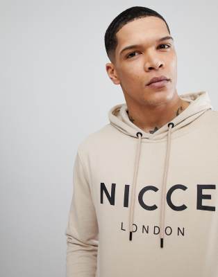 Nicce hoodie in beige with large logo exclusive to ASOS ASOS