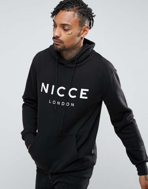 Nicce hoodie in black with large logo |