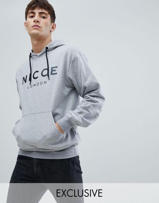 nicce grey and white hoodie
