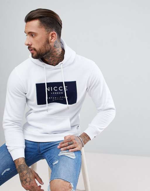 Nicce grey and online white hoodie