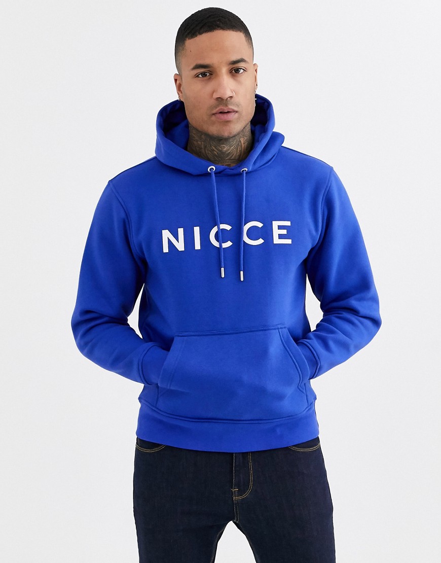 Nicce - Hoodie met groot logo in blauw