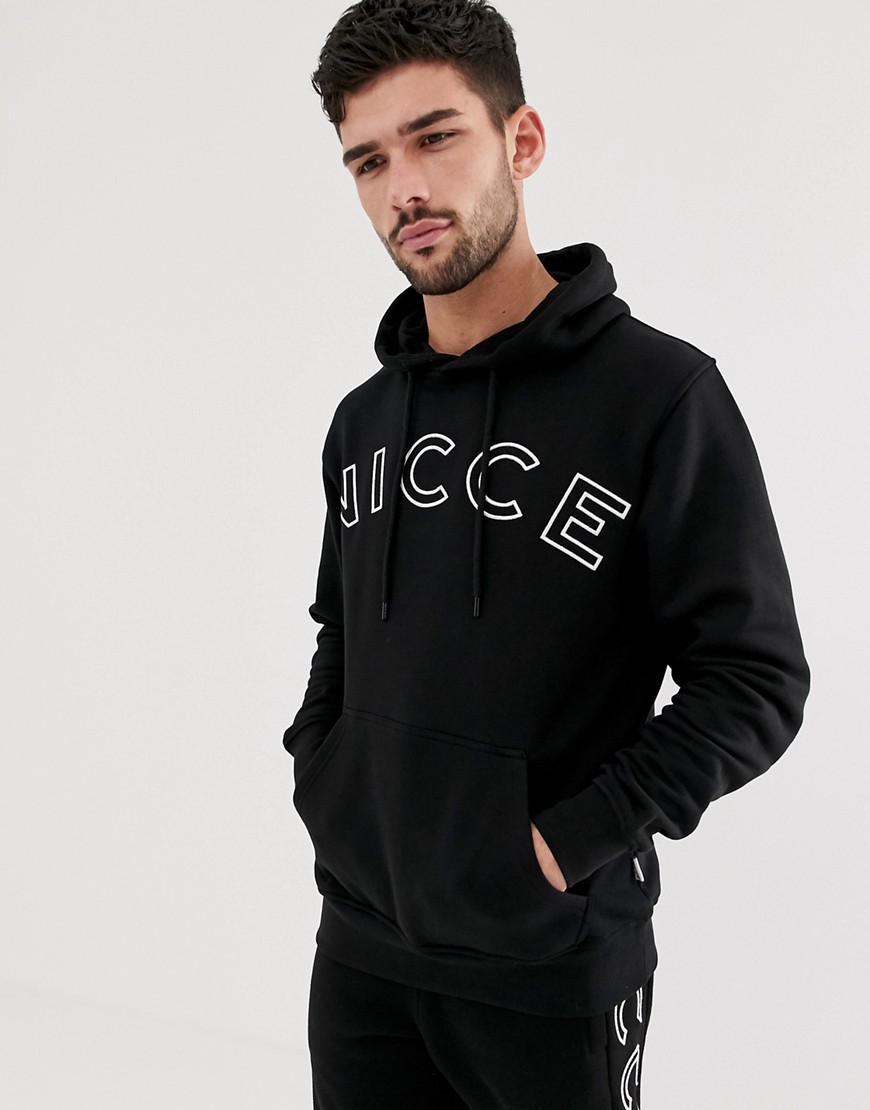 Nicce - Hoodie met groot logo in zwart
