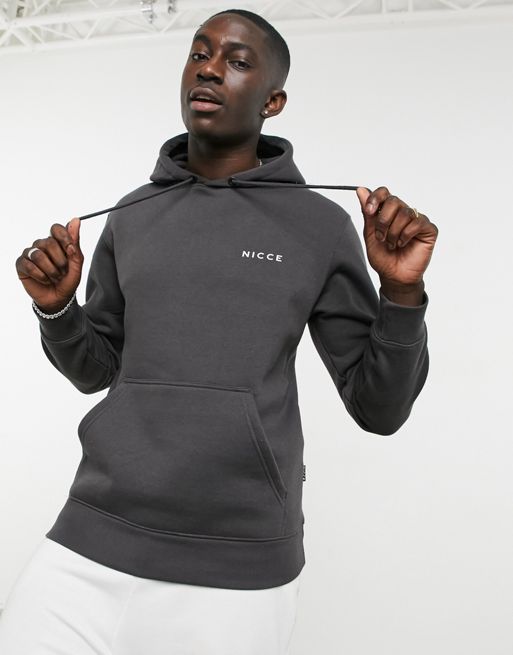 Nicce hoodie with chest logo in charcoal | ASOS