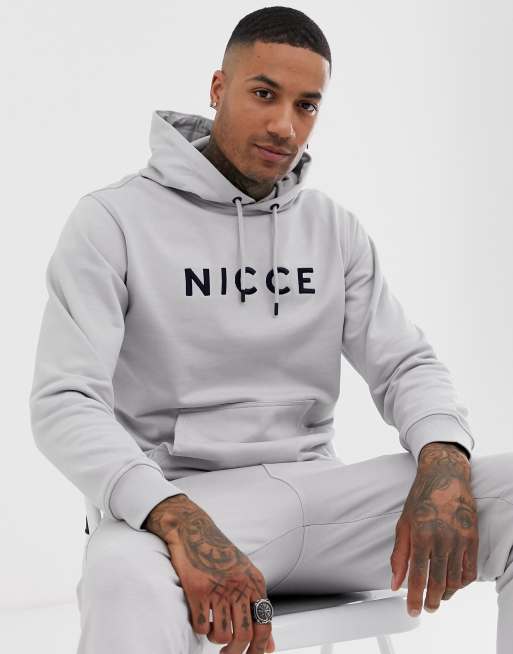 Nicce grey deals and white hoodie